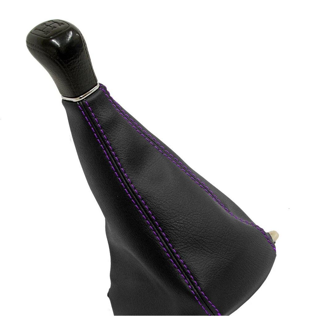 Manual Shift Boot Cover for Honda Civic (1998–2002) Black Purple Stitch