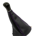 Manual Shift Boot Cover for Honda Civic (1998–2002) Black Purple Stitch