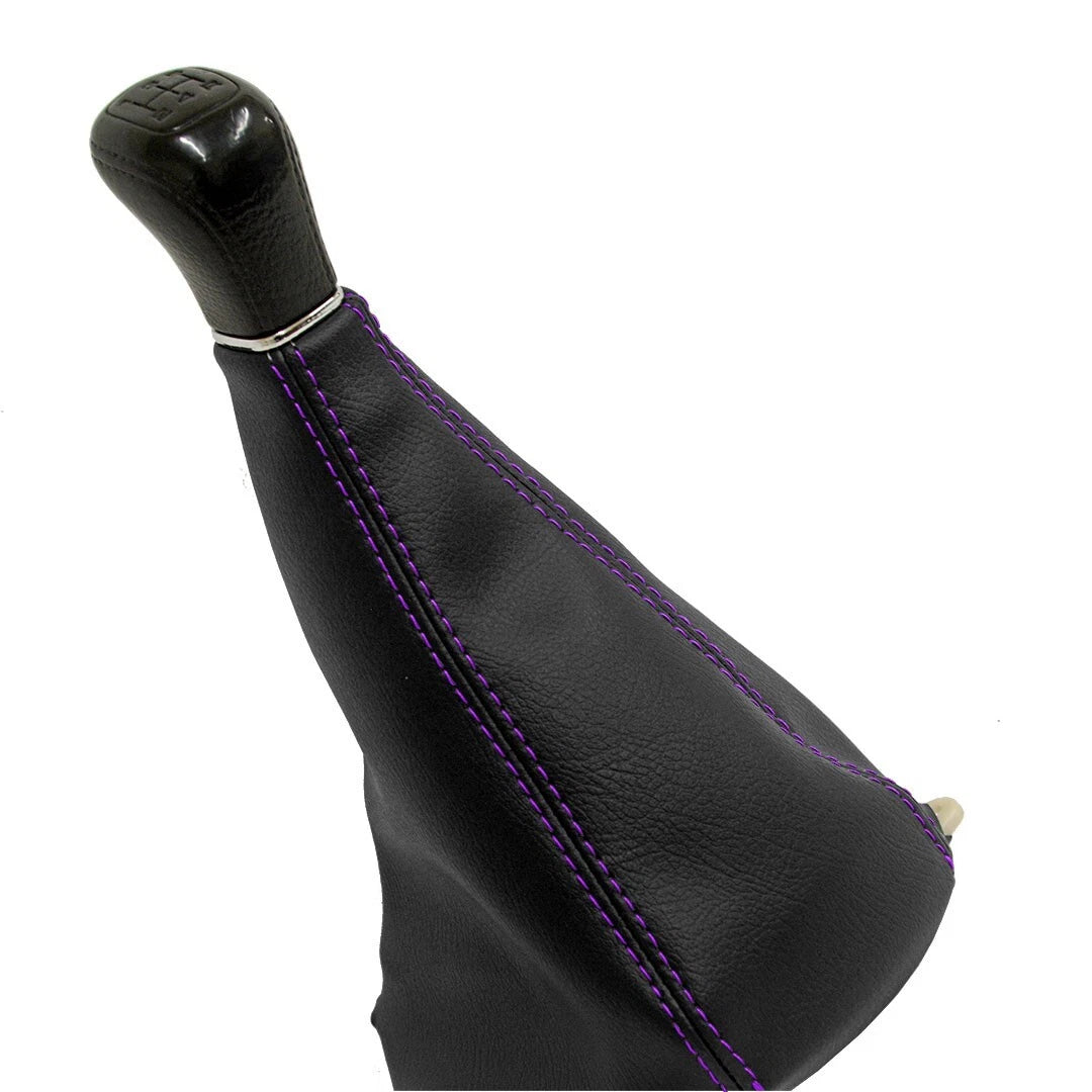 Manual Shift Boot Cover for Honda Civic (1998–2002) Black Purple Stitch
