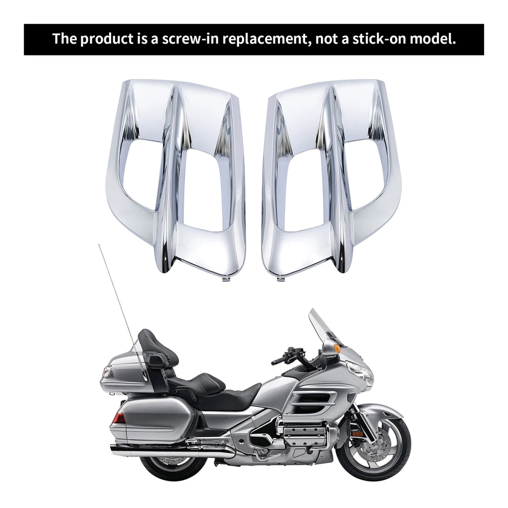 Set of 2 ABS Side Fairing Accent Grilles for Honda Goldwing GL1800 (2001–2011) Chrome
