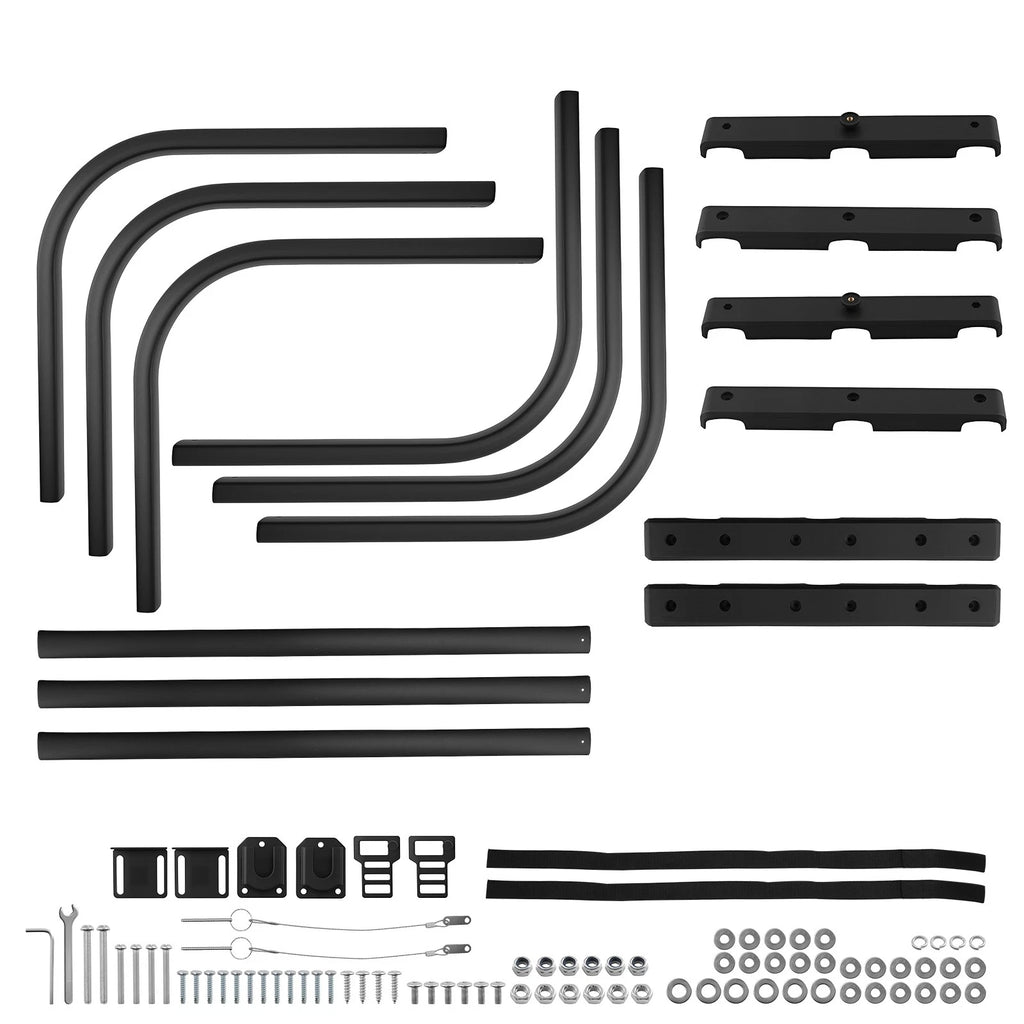 Aluminum Bed Extender for Small Pickup Truck (49-61in, Adjustable, Black)