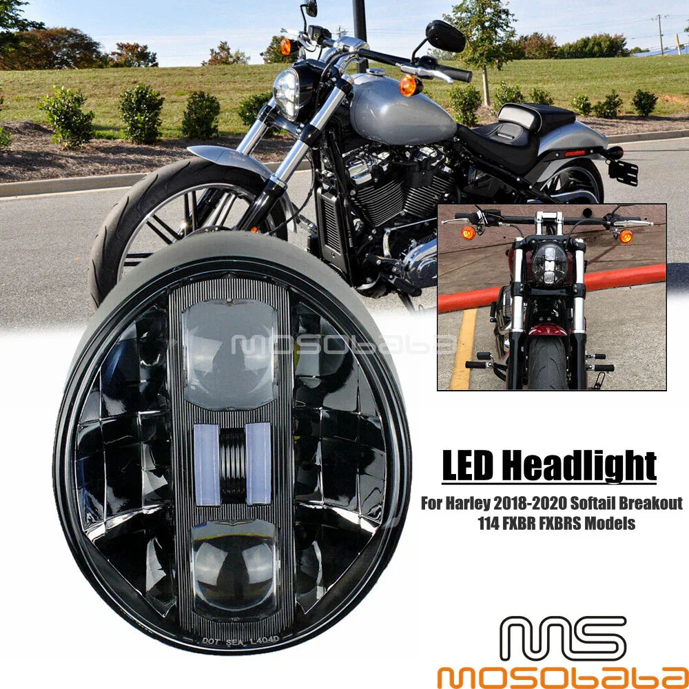 DOT LED Headlight Projection for Harley Softail Breakout FXBR FXBRS (2018-2020)