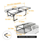 Adjustable 4-Bar Ladder Rack for Universal Pickup Truck Bed (138x60")