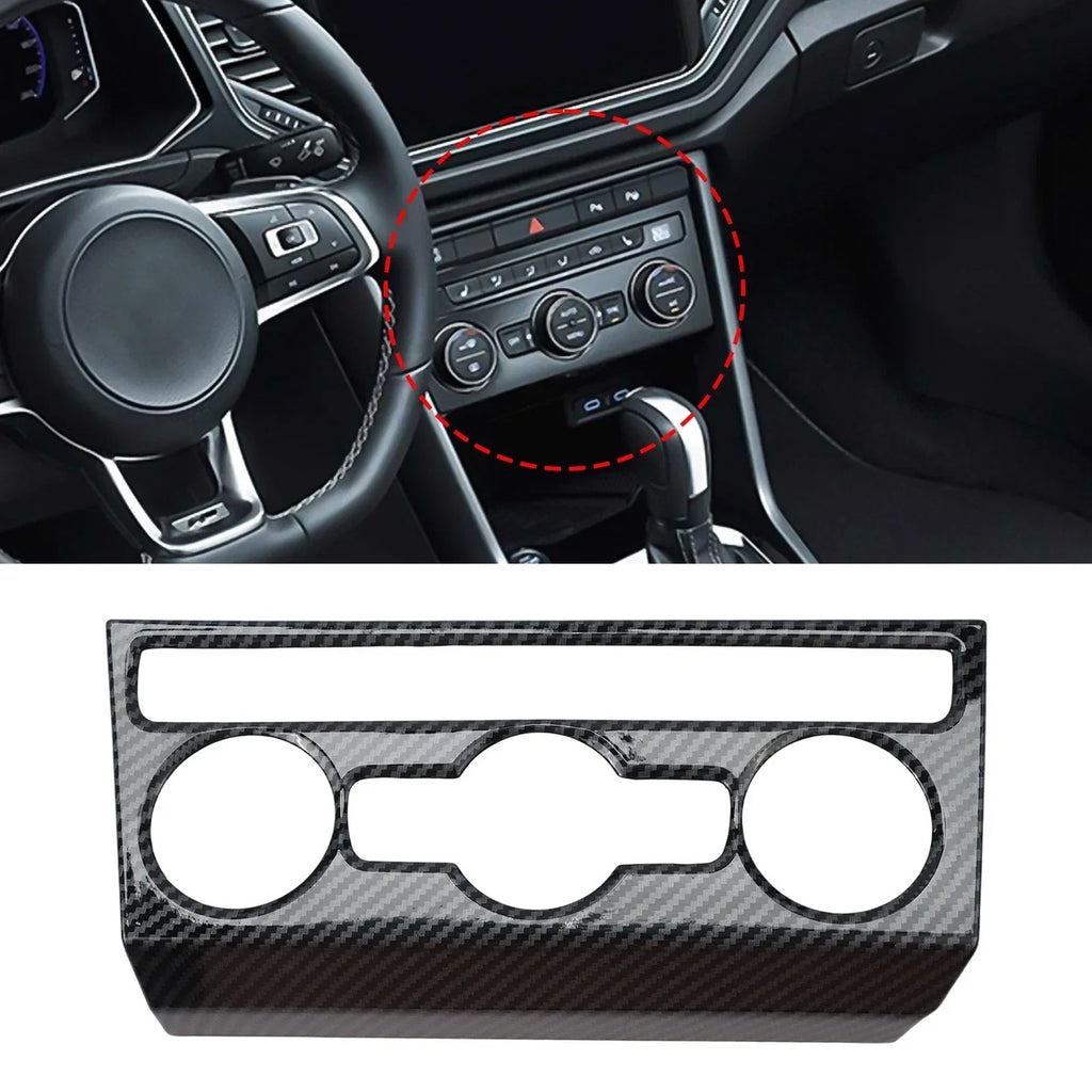 Decorative Carbon Fiber Trim for VW T-Roc Air Conditioning Knobs (2017–2023)