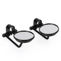 Clamp On 3" Round Black Mirrors for Cafe Racer Chopper Bobber