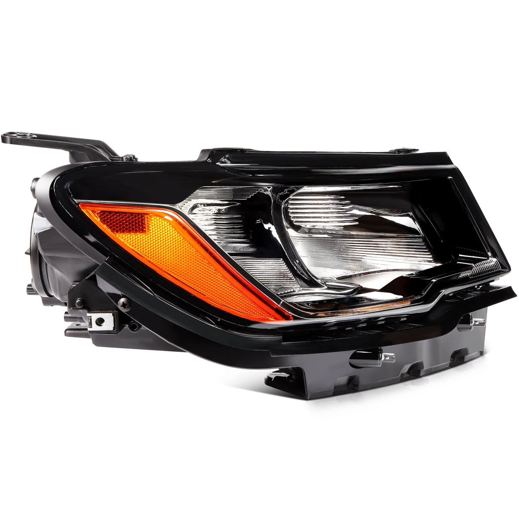 Set of 2 Black Amber Headlights Assembly for Jeep Compass (2017–2021)
