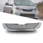 Front Grille Bumper for Toyota Sienna (2011–2017) Chrome Black Trim