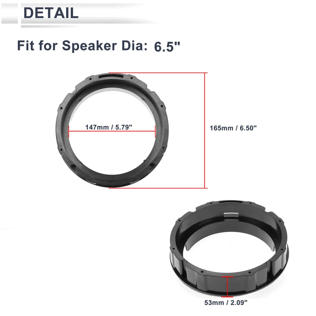Set of 2 Speaker Spacer Rings for Volkswagen 6.5" Tweeter