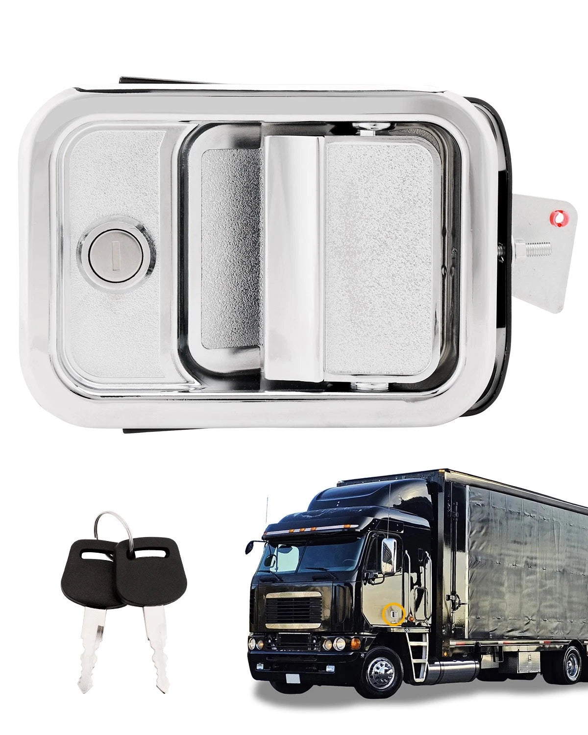 Front Left Exterior Door Handle with Lock Cylinder for Freightliner Columbia (2003–2014)