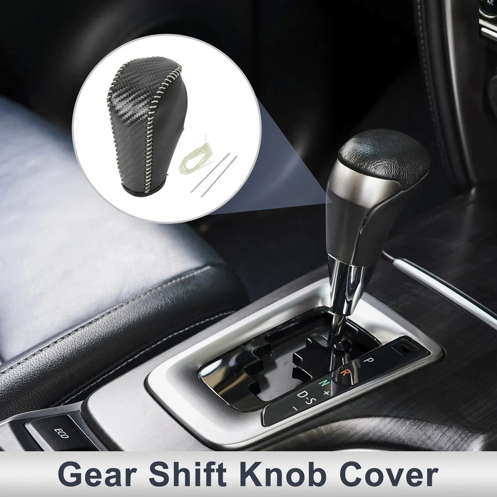Shift Knob Cover Black Carbon Fiber Beige for BMW 3 Series (2004 - 2012)