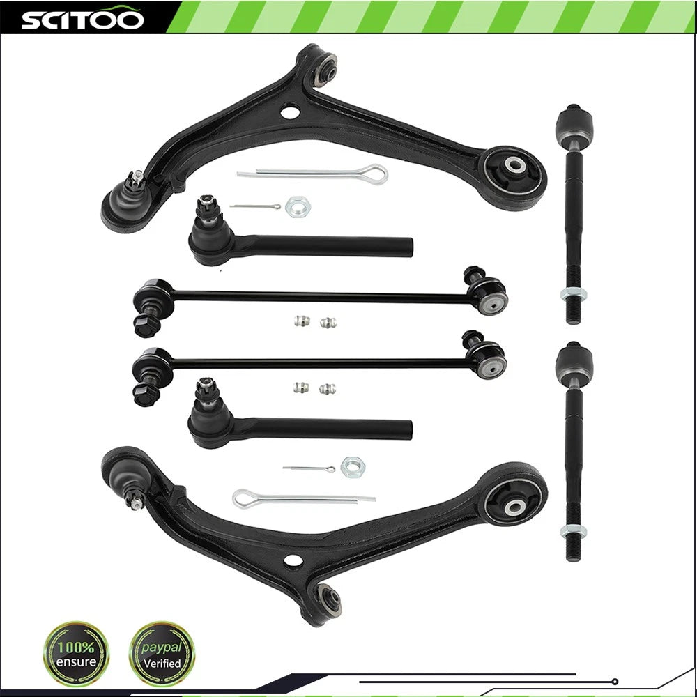 Set of 8 Front Control Arms with Ball Joints & Tie Rod Ends for Honda Odyssey (2010)