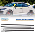 Set of 4 Window Seal Weatherstrip Trim for Honda Civic Sedan (2016–2019)