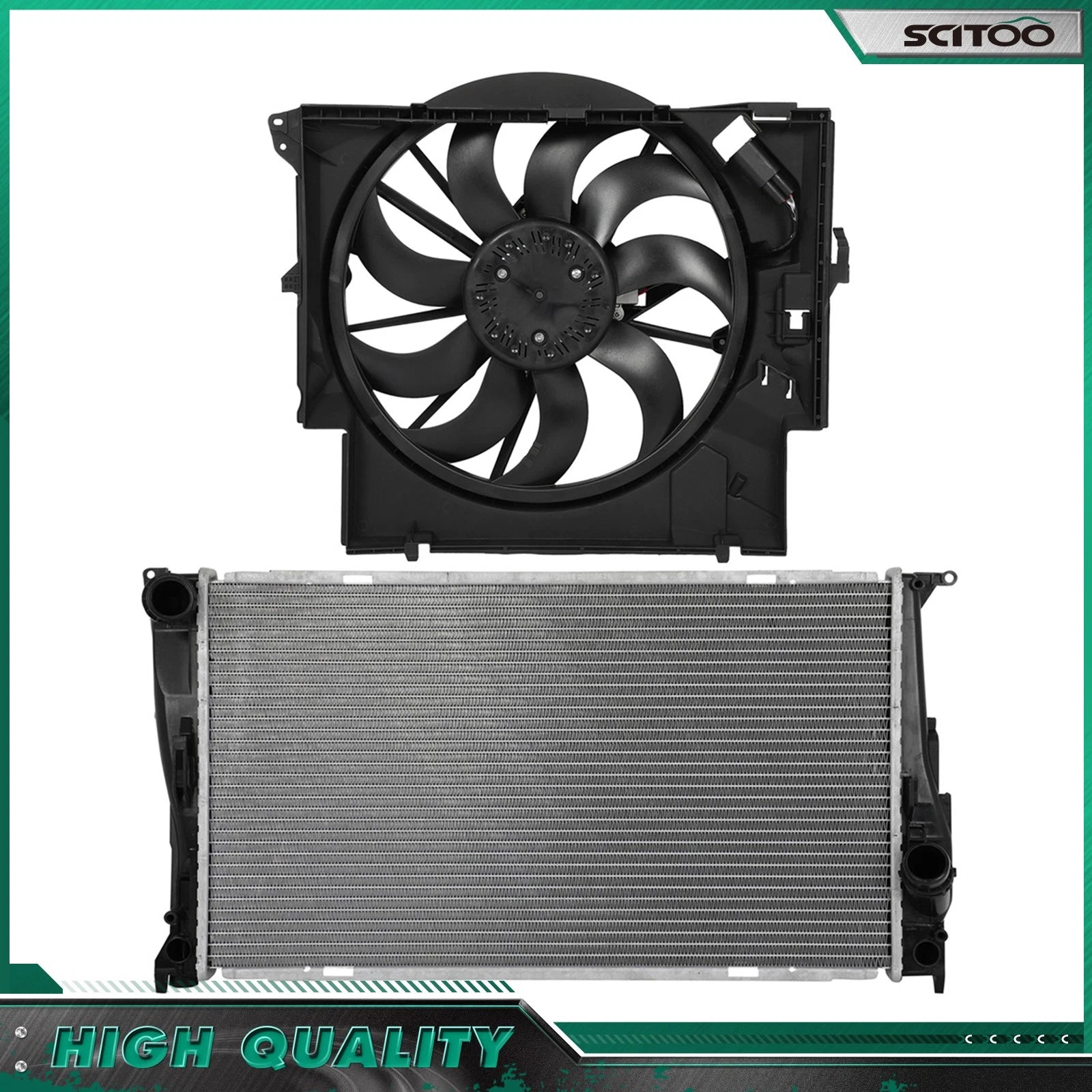 Radiator and Cooling Fan Kit for BMW 335i Z4 (2007–2016)