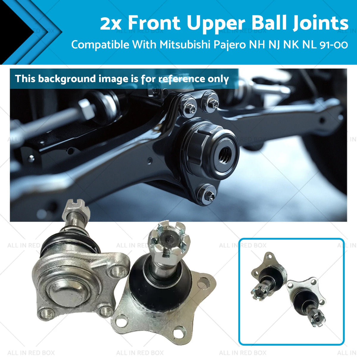 2X Front Upper Ball Joints for Mitsubishi Pajero (1991–2000)