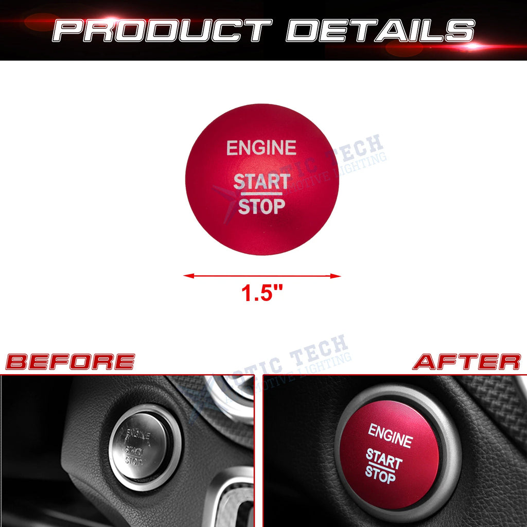 Red Alloy Engine Start/Stop Push Button Decor Cover for Mercedes-Benz GLA GLC (2015-2019)