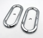 Chrome Semi Truck Trailer Light Bezels for 6 Inch Oval Lights (Qty 1)