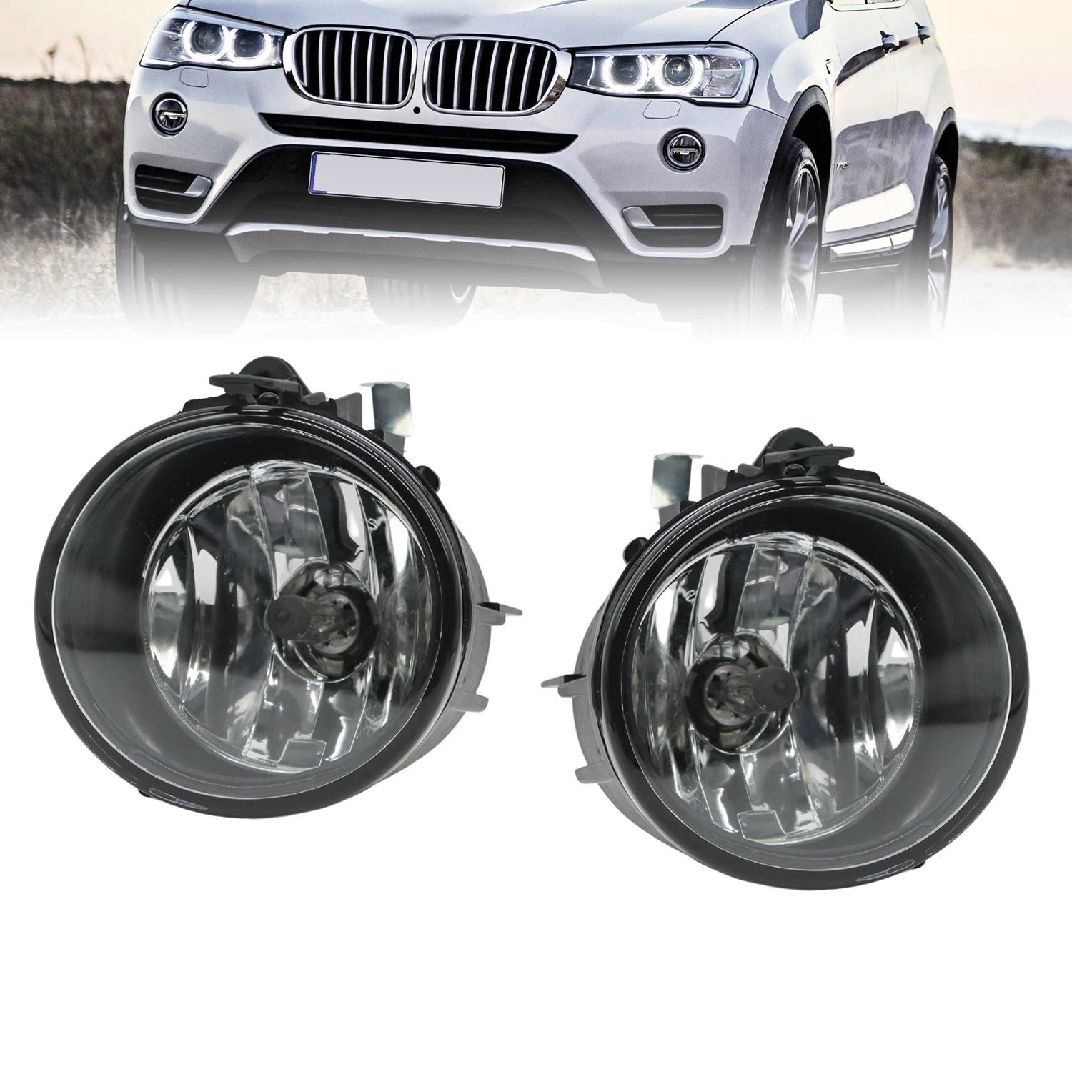 Pair Bumper Fog Light Lamps for BMW X1 F48 X2 F39 X3 F25 X5 (2011–2017)
