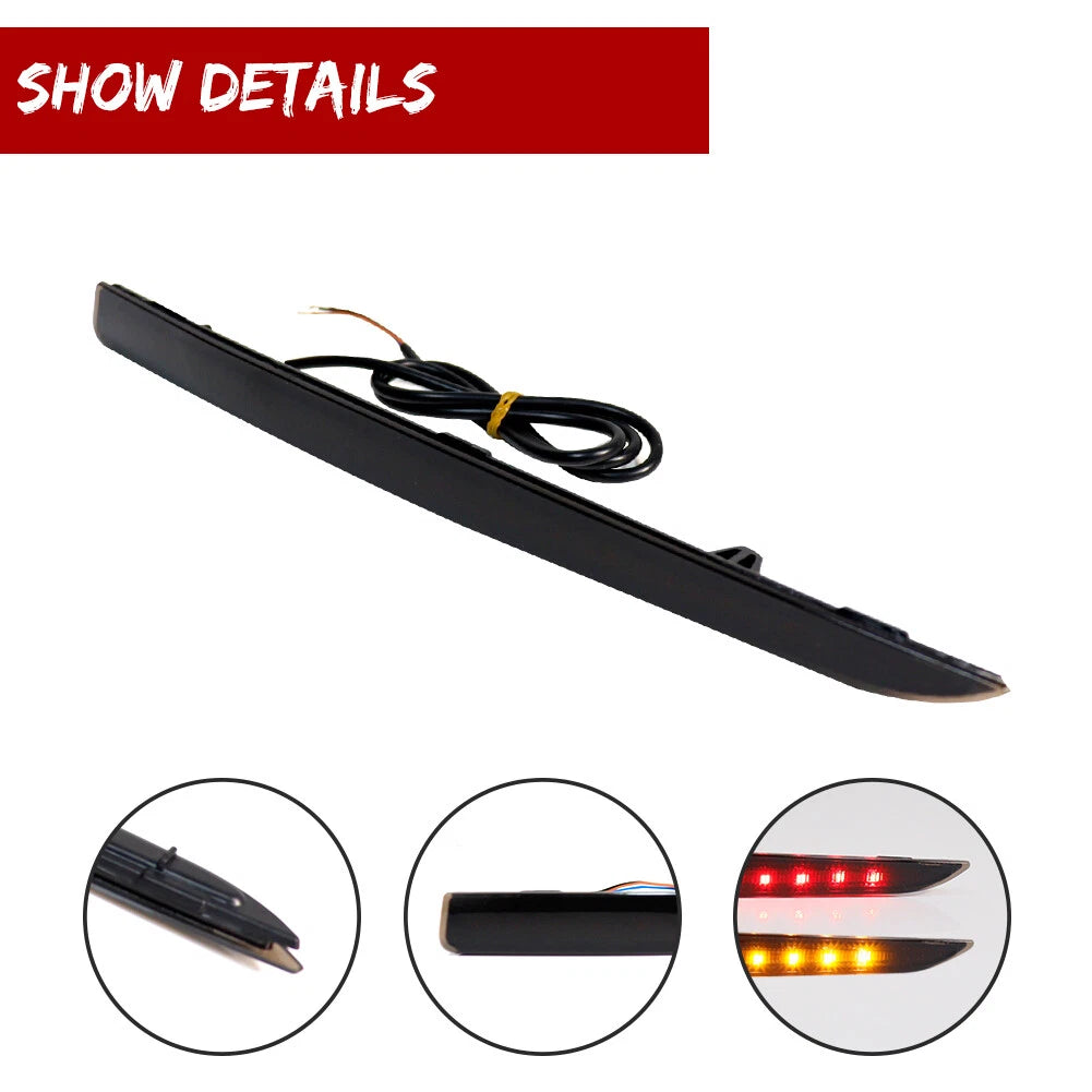 Sequential Amber Reflector Tail Brake Signal Lights for Lincoln MKZ (2013–2020)