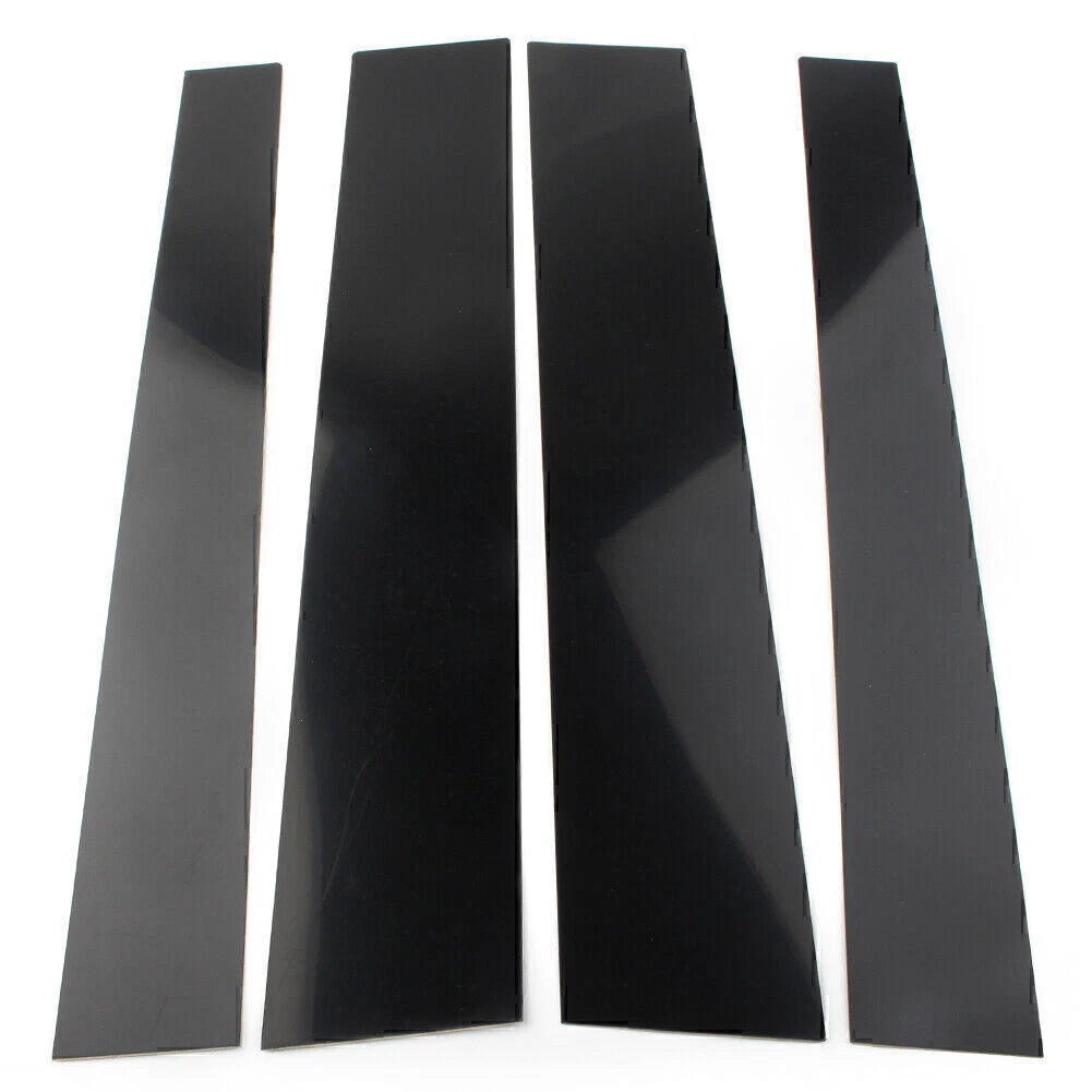 Set of 4 Black Pillar Posts Door Trim Covers for Toyota Tundra (2007–2020)