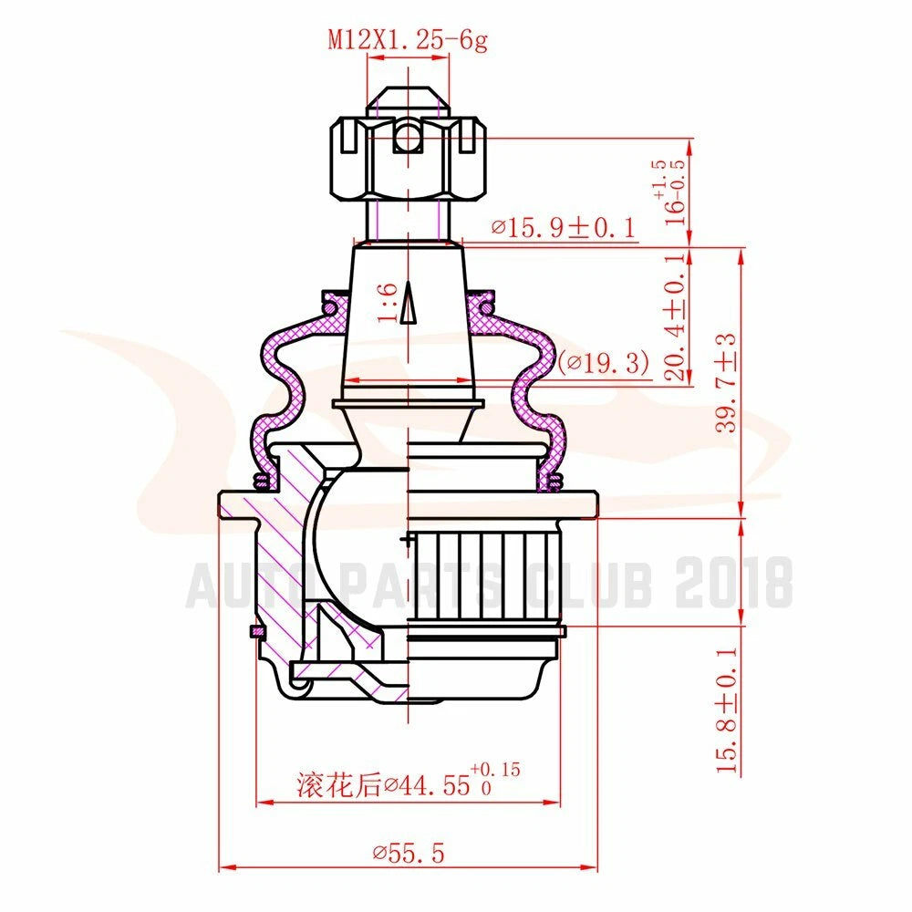 2X Front Lower Ball Joints for Chrysler Sebring 200 Journey Avenger (2007–2010)