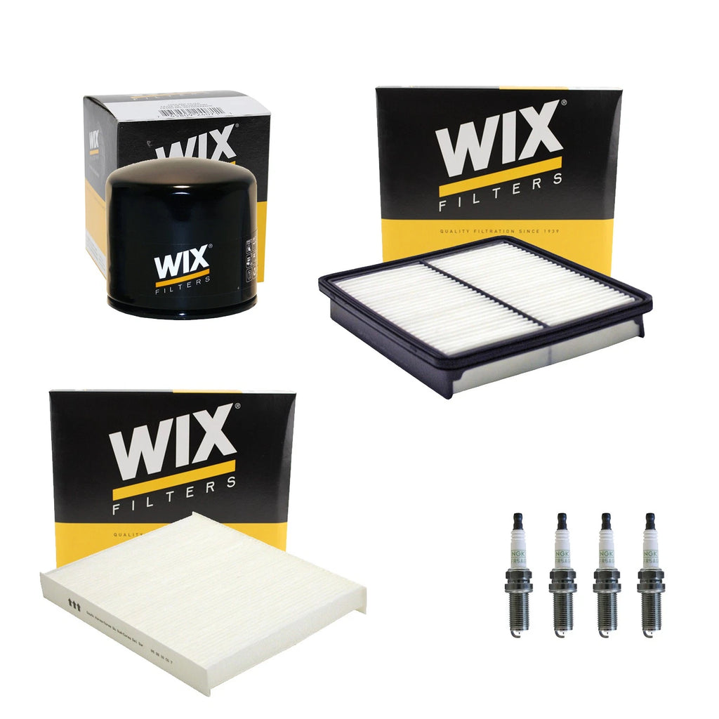 Set of 4 NGK G-Power Spark Plugs & Wix Engine Oil Cabin Air Filter for Santa Fe (2013–2018)