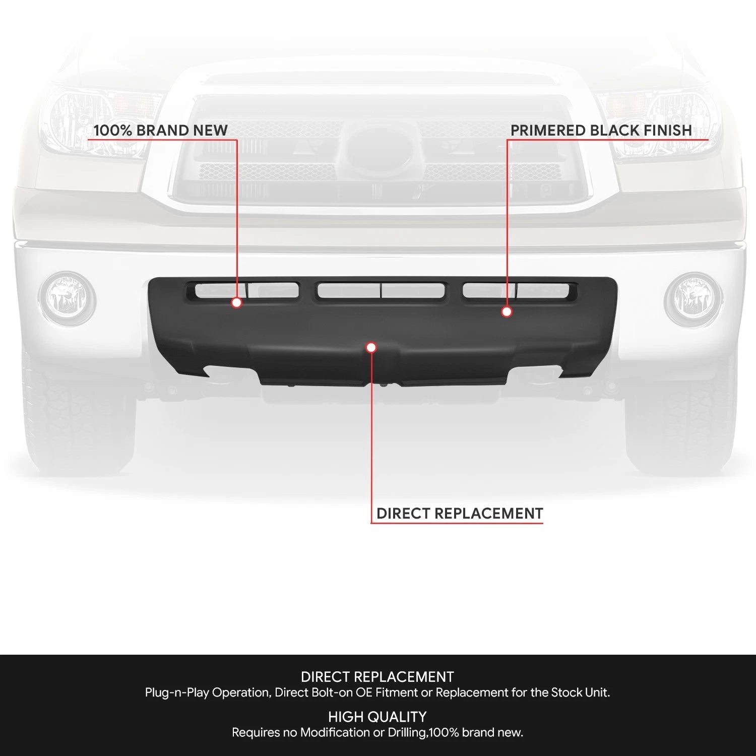 Front Bumper Valence Panel Cover for Toyota Tundra (2009–2014)
