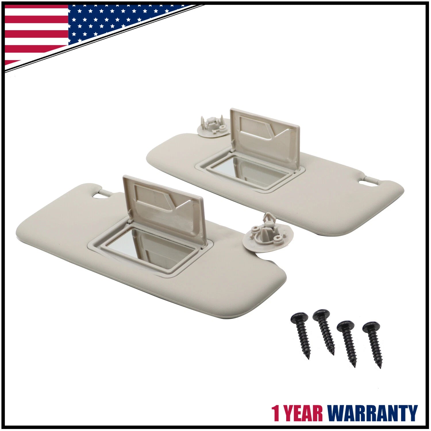 Pair Gray Sun Visors for Chevrolet Spark Sonic (2011–2022) Left+Right