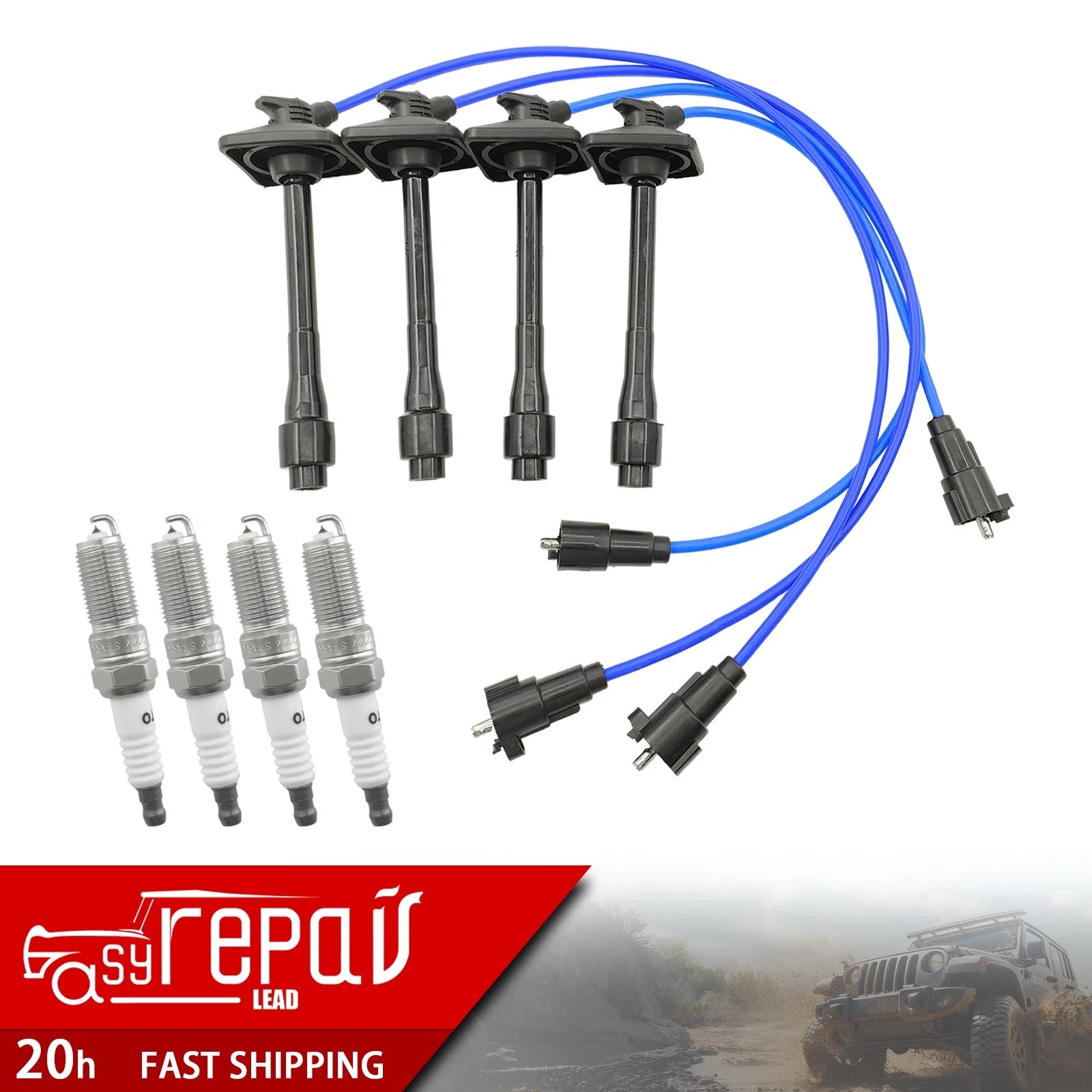 Ignition Wires + Iridium Spark Plugs for Toyota Camry Solara Rav4 (1997–2001)