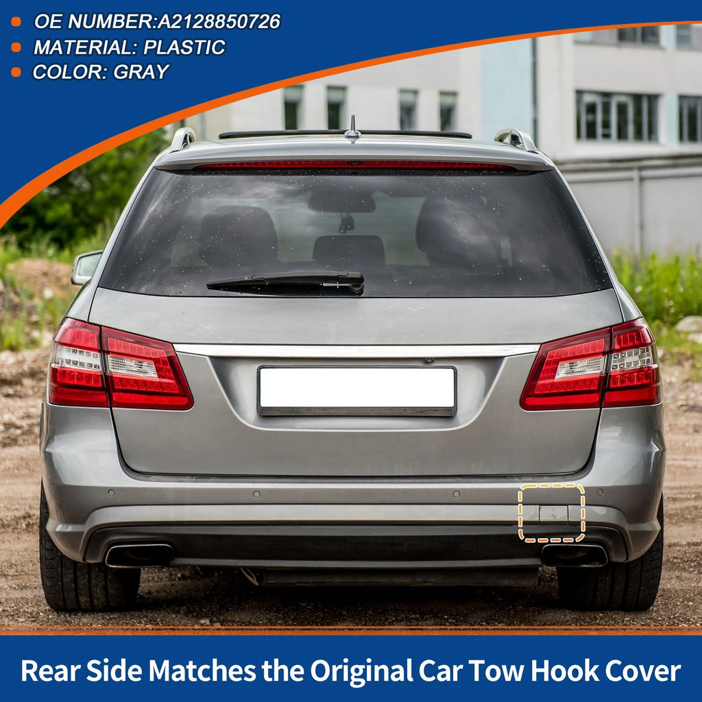 Rear Car Bumper Tow Hook Cover for Mercedes-Benz W212 E200 (2010–2016) No.A2128850726 Gray