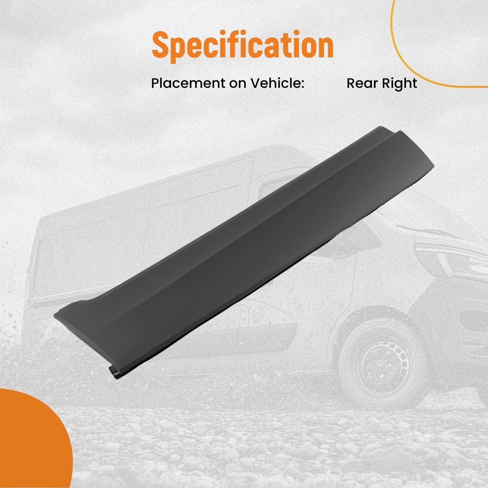 Door Molding Trim Right Lower Rear for Honda Pilot (2016–2022) 75313-TG7-A02