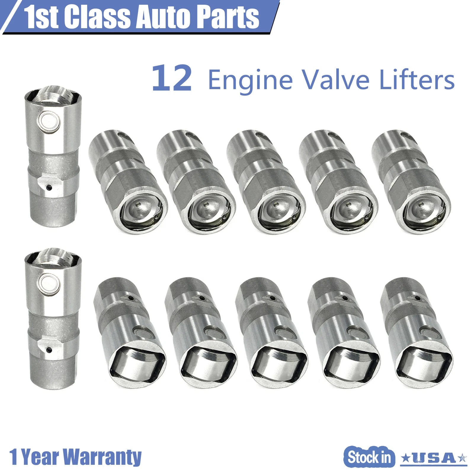 12PCS Engine Hydraulic Roller Valve Lifters for Buick Chevy Pontiac (2006–2010)