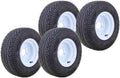 Set of 4 Golf Cart Tire Rims 205/65-10 White Wheel 4 Lugs (14040)