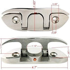 Set of 4 Folding Flip-up Cleats for Marine Boat Dock (Heavy Duty Stainless Steel)