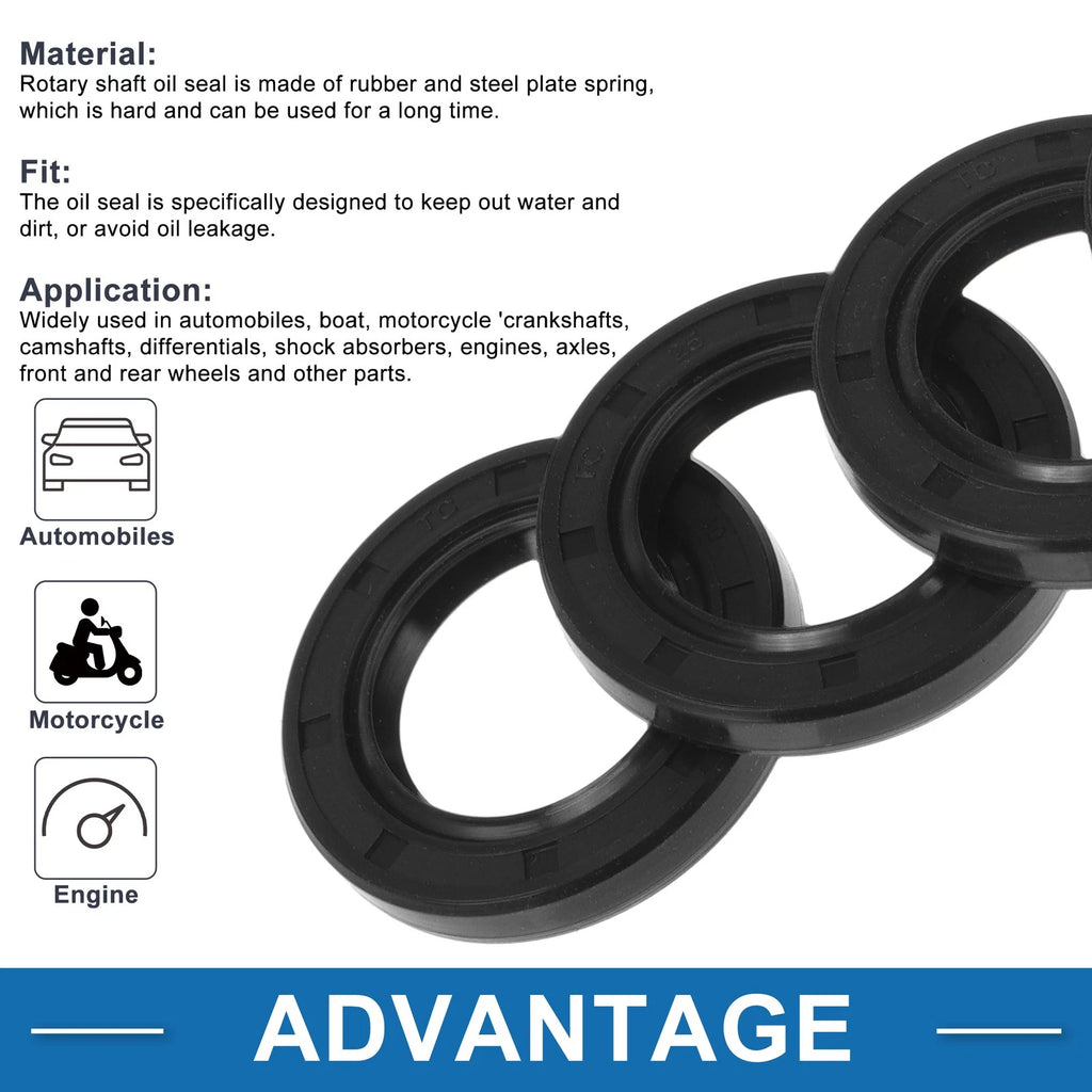 Set of 5 Oil Seal Rotary Shaft Seal 25x40x6mm Nitrile Rubber for Various Models