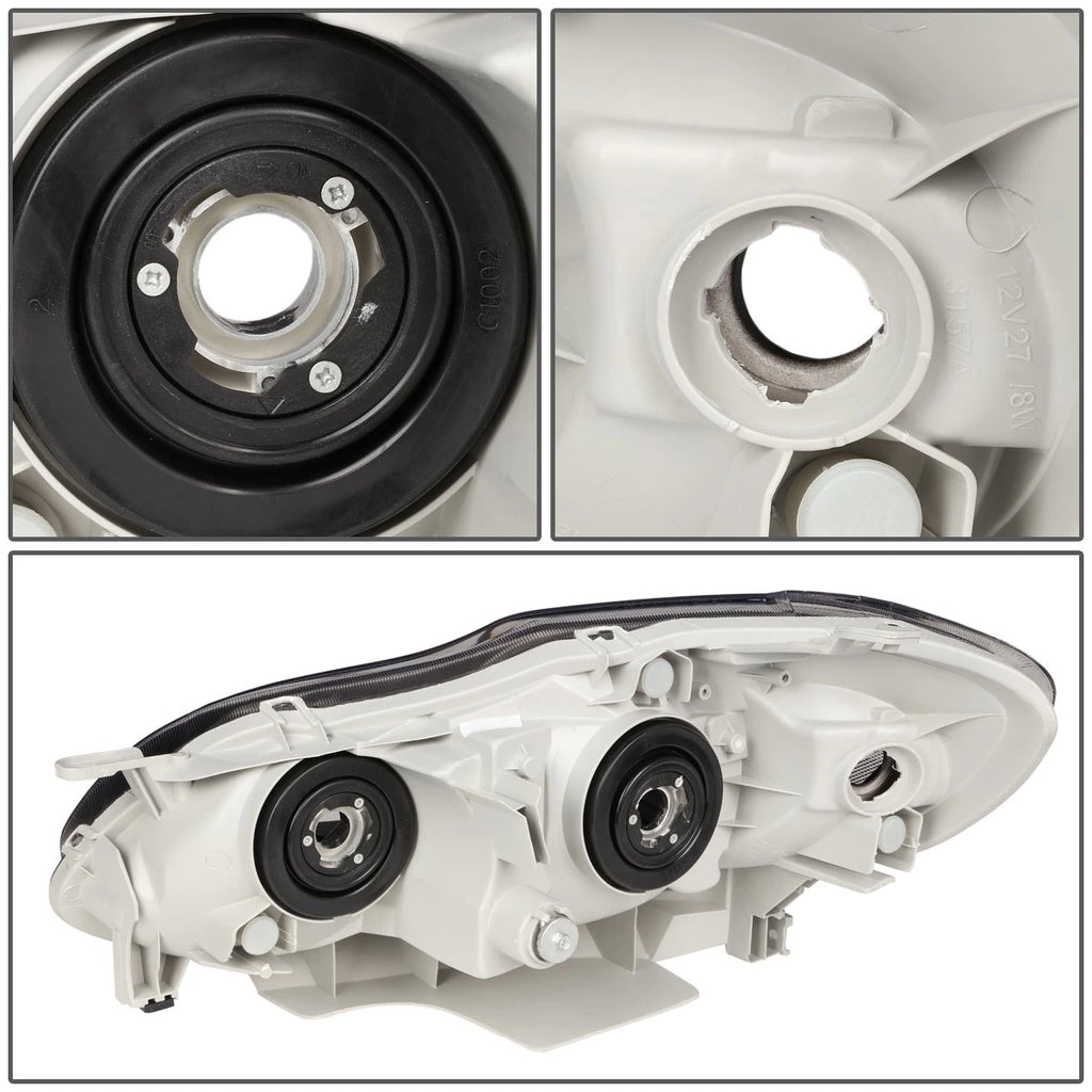 Pair of Black Housing Amber Side Headlights for Toyota Corolla (2003–2008)