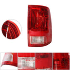 Tail Light Lamp Set of 2 Chrome Red Halogen for Dodge Ram (2009–2018)