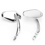 Chrome Diamond Rearview Mirrors for Motorcycle Cruiser Touring Chopper