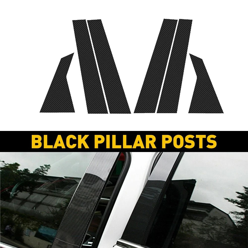 Carbon Fiber Door Window Pillar Post Cover Trim for Honda Civic (2016–2023)