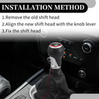 6 Speed Manual Shift Knob with Boot Cover for Audi A6 (2004–2008) Black Plastic