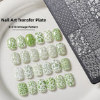 Nail Art Transfer Plate Stainless Steel Green 14.5 cm x 9.5 cm