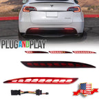 2X Red LED Tail Brake Signal Lights for Tesla Model Y (2021–2024)