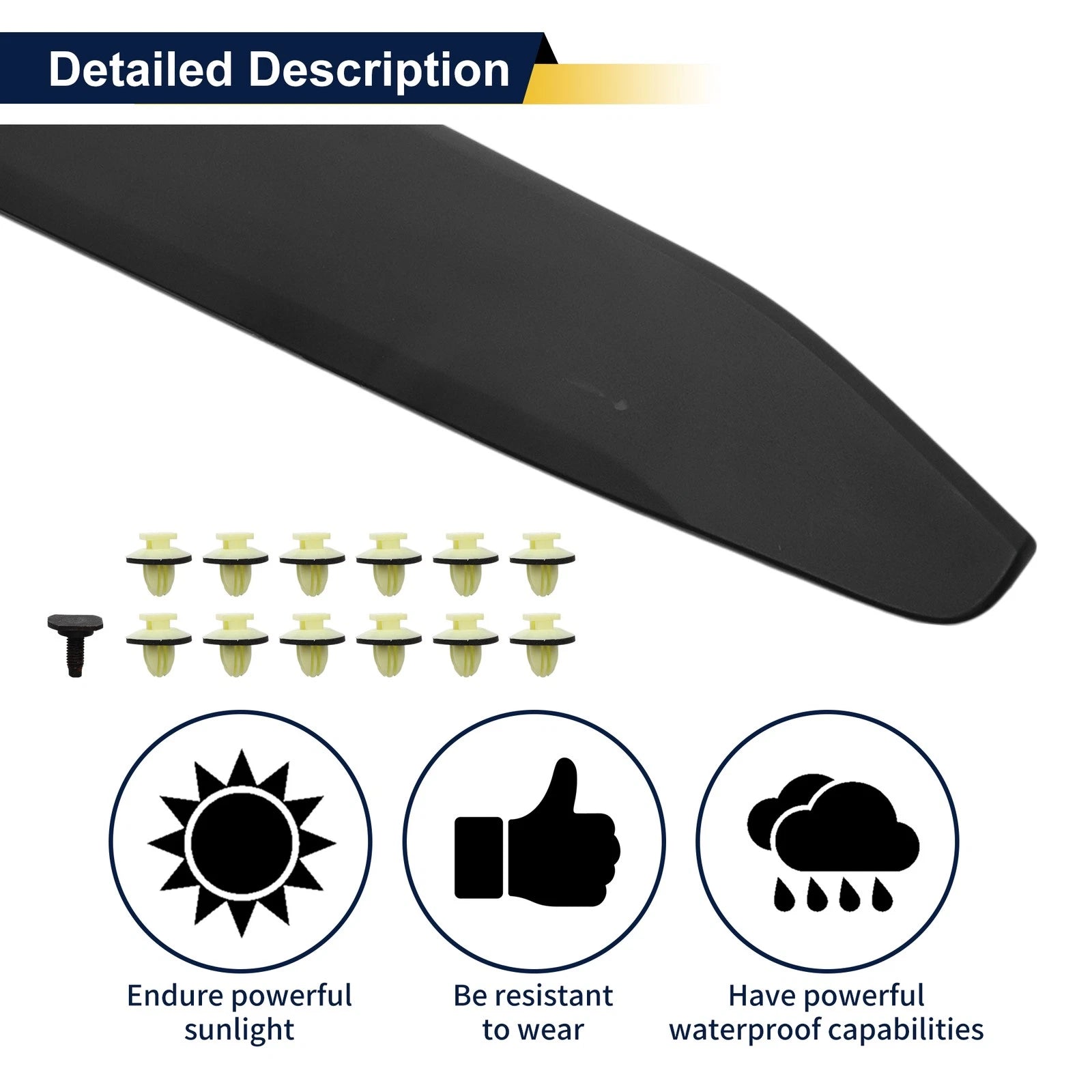 Door Side Lower Trim Garnish No. 7507310010 for Toyota C-HR (2017–2023)