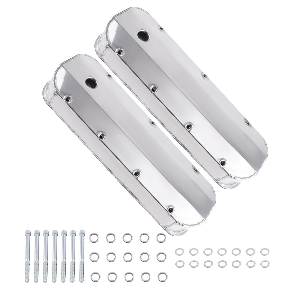 2X Fabricated Aluminum Valve Covers Center Bolt for Big Block Chevy (1965–1990)