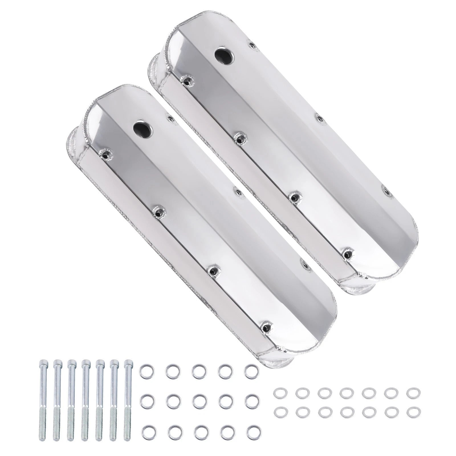 2X Fabricated Aluminum Valve Covers Center Bolt for Big Block Chevy (1965–1990)