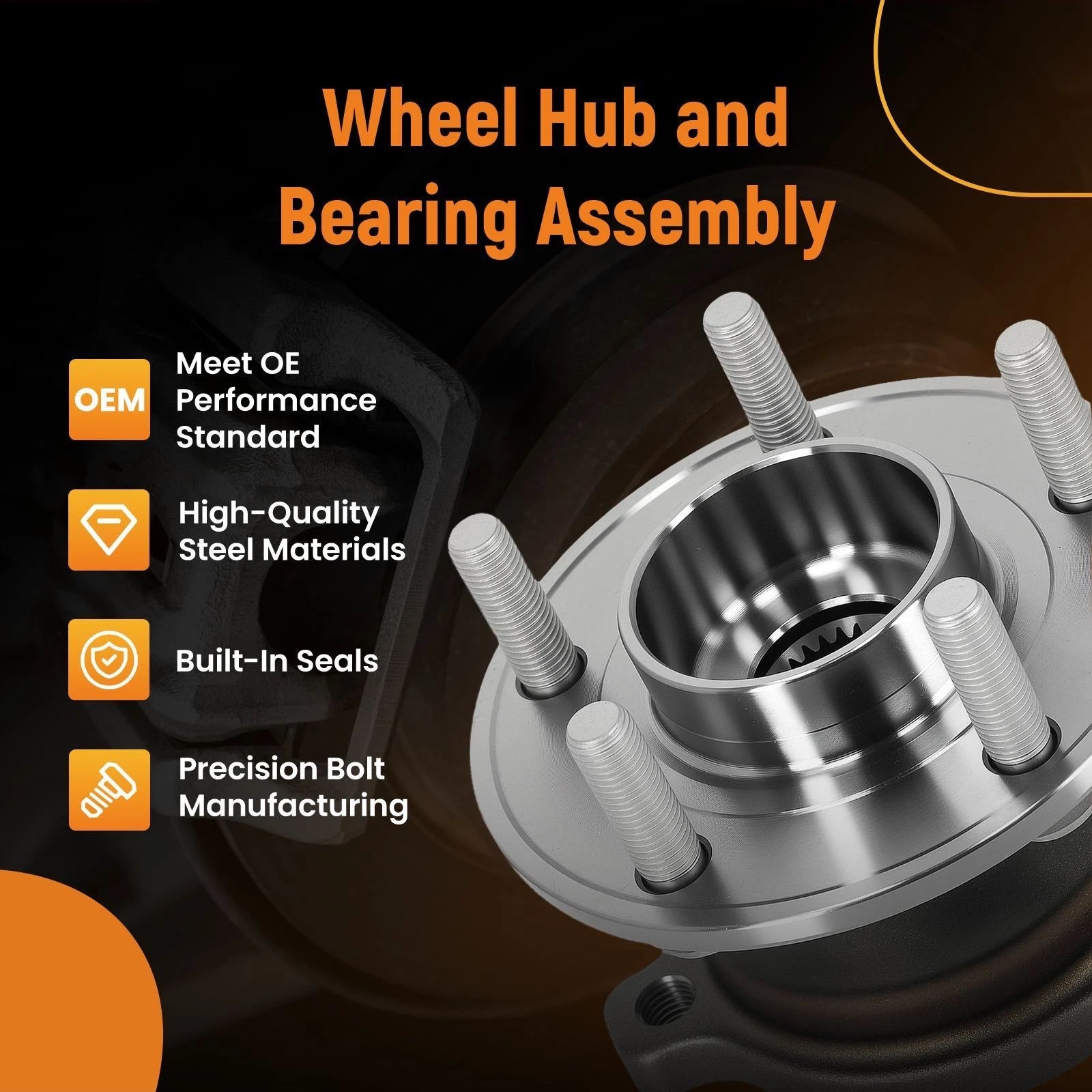 1x Rear Wheel Bearing Hub for Ford Escape AWD (2001–2012) 512500 HA590479 ABS 4-Bolt
