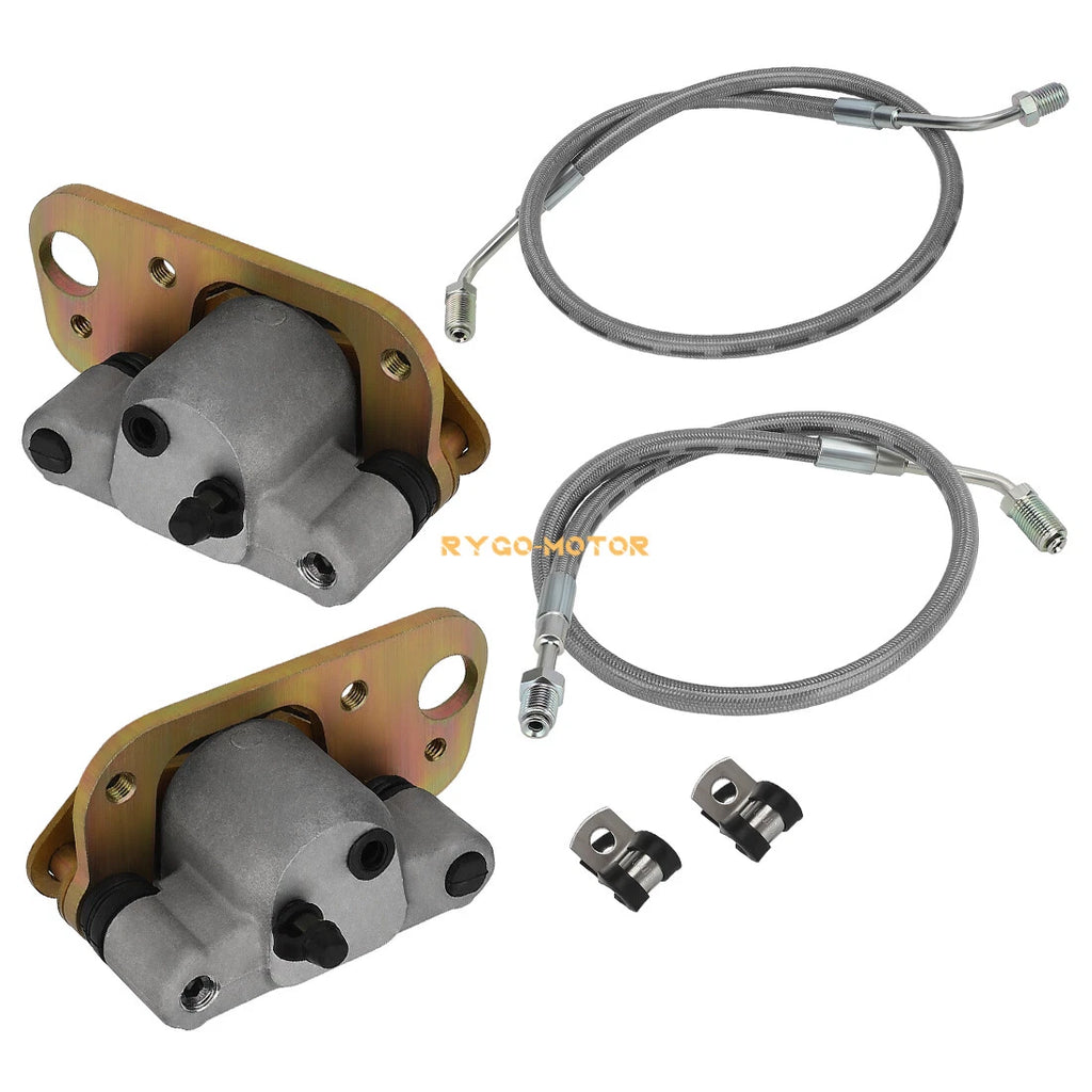 Front Brake Calipers with Hose Lines for Polaris Scrambler 400 500 Magnum 325 330 (1995–2005)