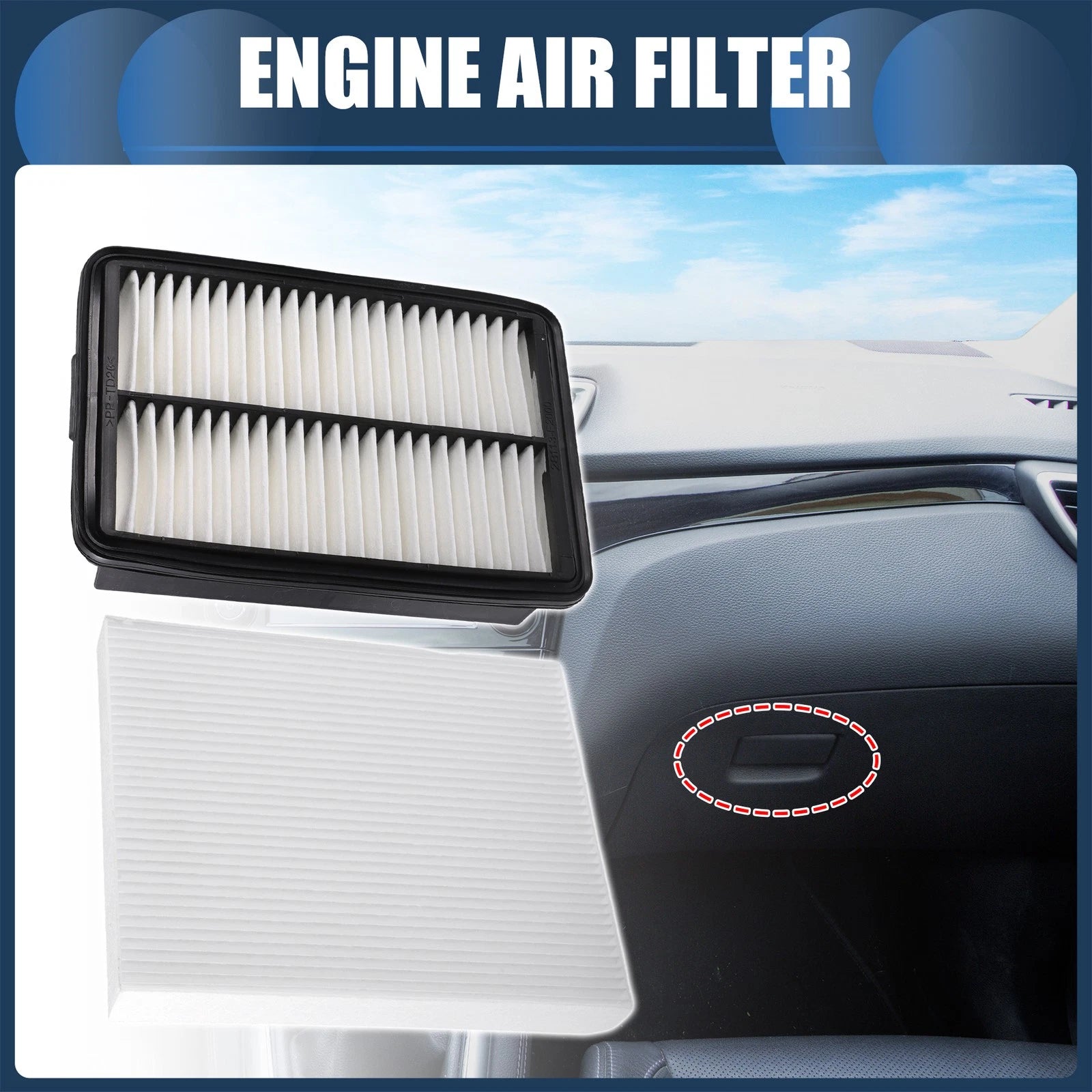 Set of 1 Engine Air Filter No. 28113F2000/97133F2000 for KIA Forte (2019–2020)