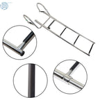 Set of 4 Stainless Steel Telescoping Boat Ladders with Pedal Hand Railing