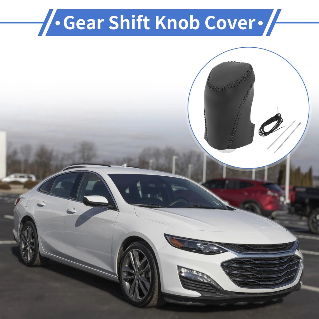 Gear Shift Knob Cover for Chevrolet Malibu (2016–2020) - Black Faux Leather