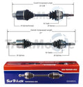 Set of 2 Front CV Axle Shafts for Ford Windstar (2001–2003)